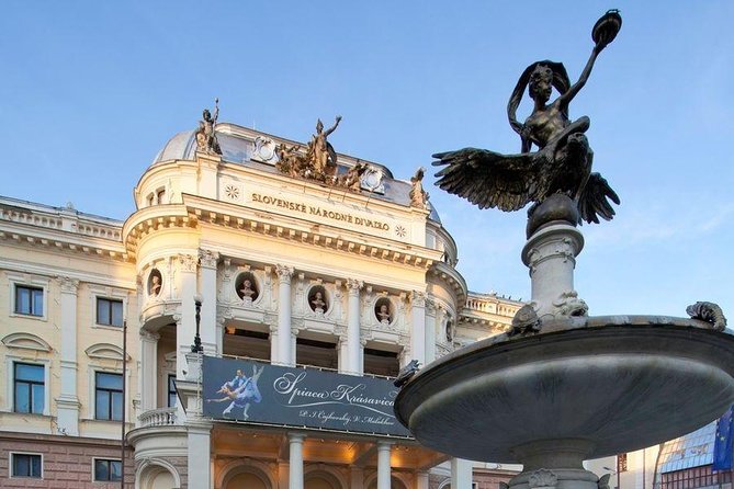 Bratislava, one day private trip from Budapest with guide! - Presidential Palace and the Ganymed fountains near the theatre