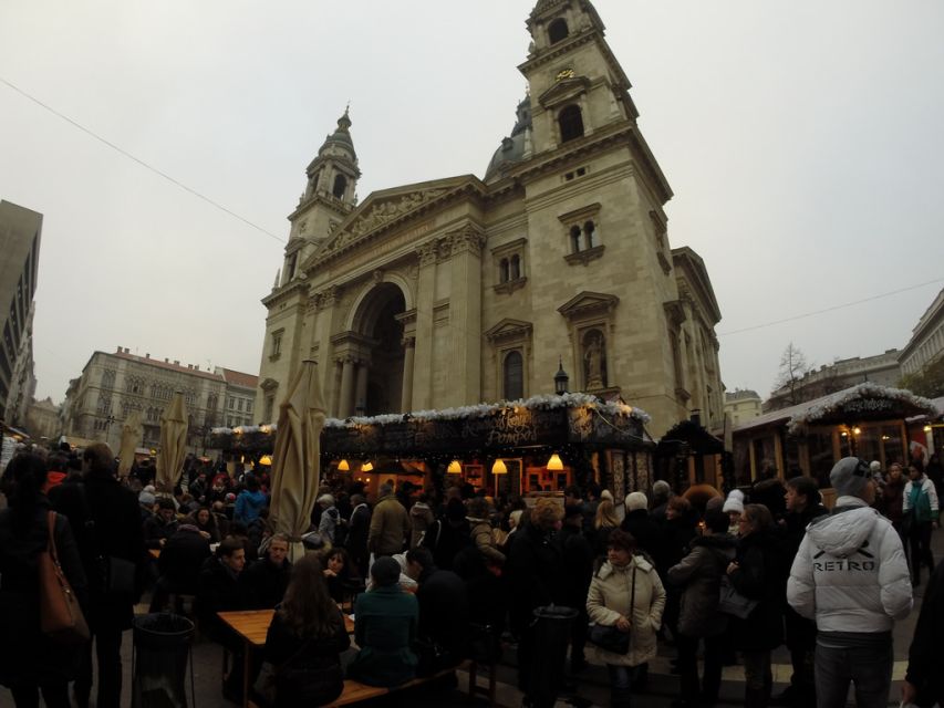 Budapest Christmas Walking Tour w Entry to Basilica - Vörösmarty Square: chimney cake, mulled wine, and a classic market vibe